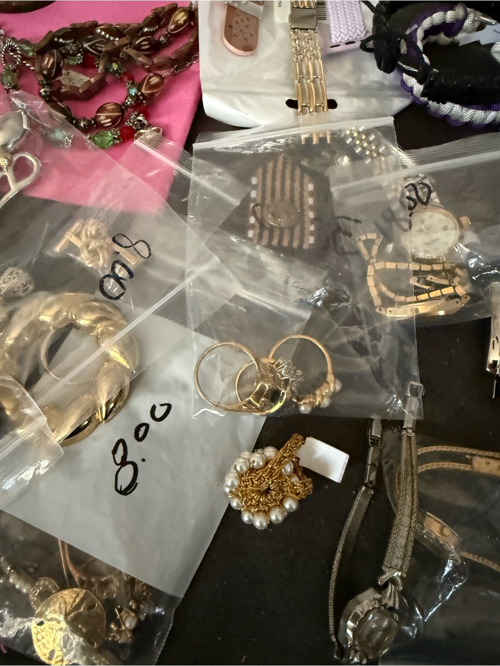 Bag of jewelry watches rings necklaces some vintage - Picture 4 of 8